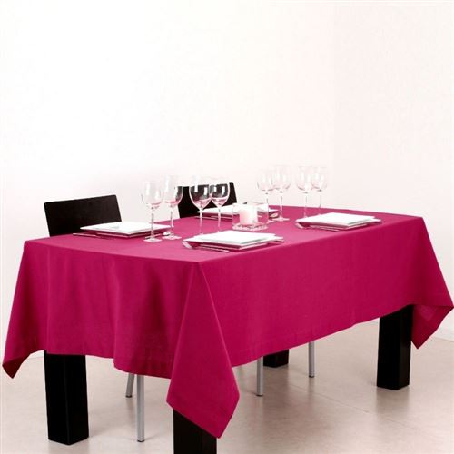 NAPPE RECTANGULAIRE COTON 150x250cm Framboise