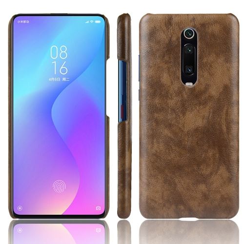 Etui en PU rigide marron pour votre Xiaomi Redmi K20/K20 Pro/Mi 9T/Mi 9T Pro