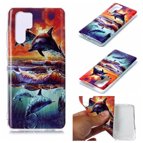 Coque en TPU impression de modèle animal souple dauphin pour votre Huawei P30 Pro