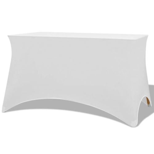 Housses extensibles pour table 2 pi&egrave;ces 243 x 76 x 74cm Blanc