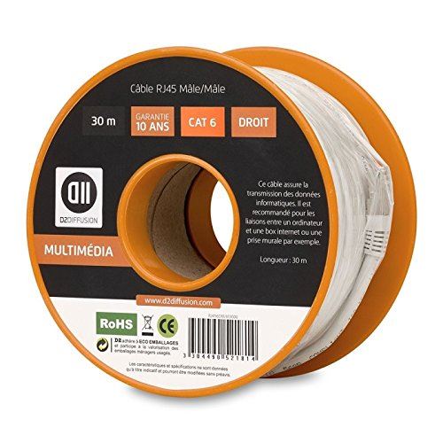 D2 Diffusion D2RJ45D3000 Bobine de Câble RJ45 Droit M CAT6