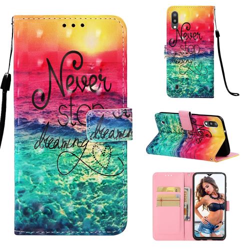 Etui en PU impression de motifs n'arrête pas de rêver pour votre Samsung Galaxy M10