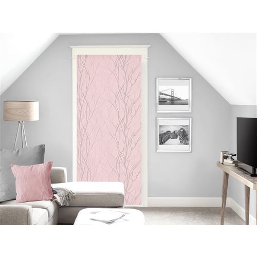 Voilage porte fenêtre 90x200 cm LIANE rose, par Soleil d'ocre