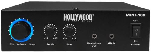 Hollywood Amplificateur Hi-FI Mini 100 The Starsound - 230 V ou 12 V - 100 W - Niveau de Fin HiFi