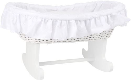 Small Foot berceau de poupée avec matelas filles en bois 49 cm blanc
