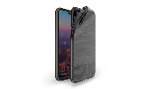 Coque Mojo HUAWEI P20 coloris noir aspect métal et carbone