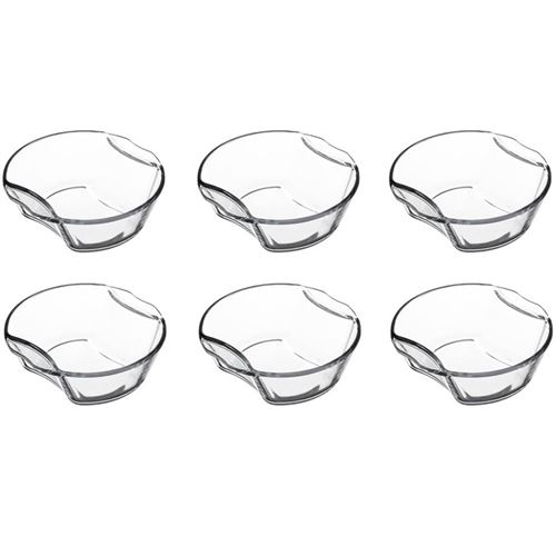 Lot de 6 Mini-Plats Ronds en Verre 16cm Transparent