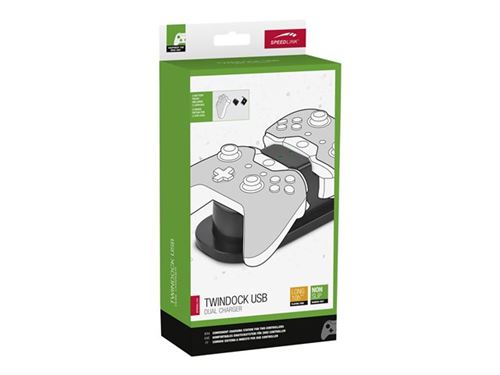 SPEEDLINK TWINDOCK USB Dual Charger - Socle de charge - sur le câble : USB - noir - pour Microsoft Xbox