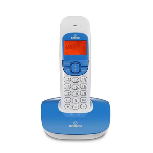 Brondi NICE - Téléphone sans fil avec ID d appelant - DECT\GAP - blanc, bleu