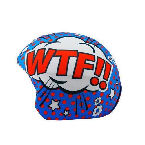 Housse de casque fantaisie - Coolcasc - Cclol - Bleu avec inscriptions : lol/wtf - Taille unique