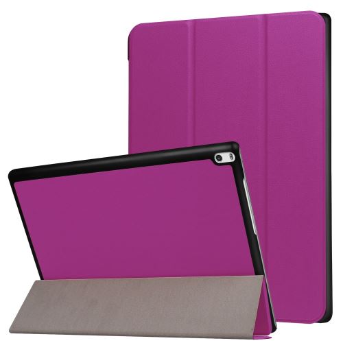 Etui en PU stand en trois volets pourpre pour votre Lenovo Tab 4 10 Plus