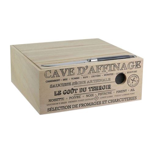 Totally Addict - Cave à fromages en bois avec couteau Bistrot
