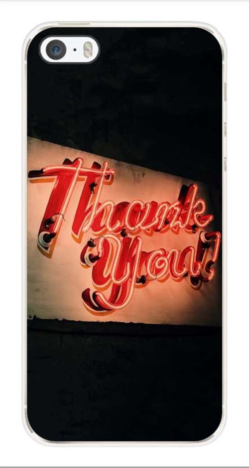 Coque en silicone imprimée compatible iPhone 5 iPhone 5S Thank You