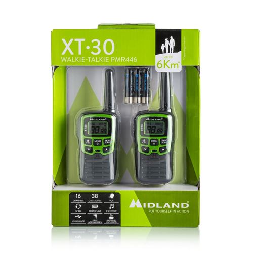 Midland Noir Pmr446 Sprechfunkgerät Xt30, Paar