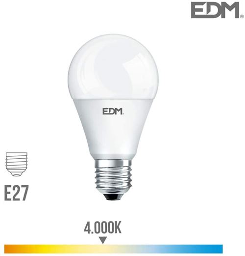 Ampoule standard LED E27 17 W 1800 lm 4000 K lumière du jour Ø 6,5 x 12 cm 25 000 h AC 220 – 240 V classe A+ 220 ° EDM