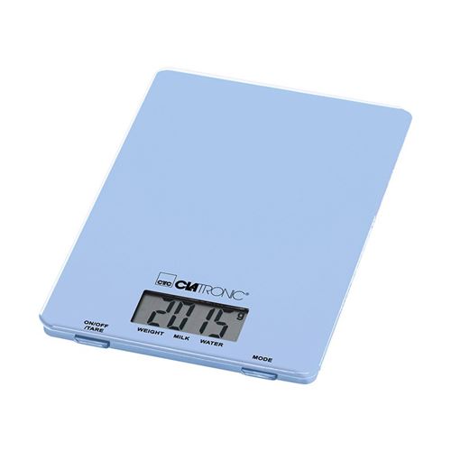 Clatronic KW 3626 Balance de cuisine Retro Digital, 5 kg, fonction tare, Design Vintage, Bleu Azul