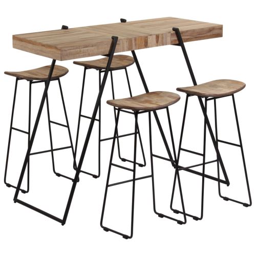 vidaXL Ensemble de bar 5 pcs Teck recyclé