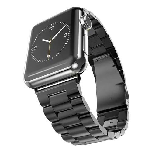 Bracelet Apple Watch 42 et 44 mm à maillons en Acier inoxydable - Noir