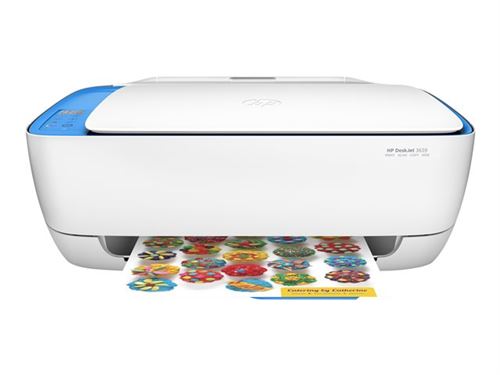 HP DeskJet 3639 All-in-One Printer - Multifonctions (A jet d'encre thermique, 4800 x 1200 DPI, 60 feuilles, A4, Impression directe, Bleu, Jaune)