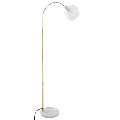 Lampadaire en Verre & Marbre Laye 150cm Or