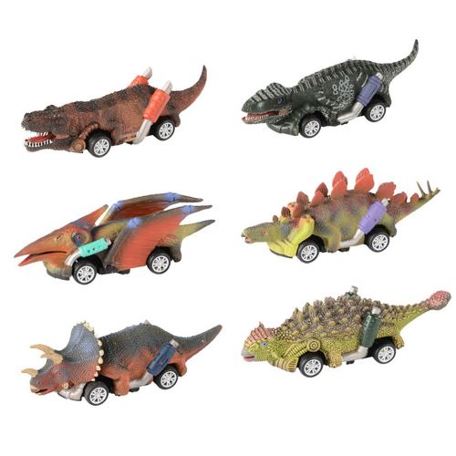 Pull Back Dinosaur Cars Toys 6 Pack Dinosaur Roadster Party Favors Jeux Toy Multicolore WEN261
