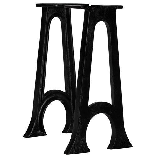 vidaXL Pied de banc 2 pcs Base voûtée Cadre en A Fonte