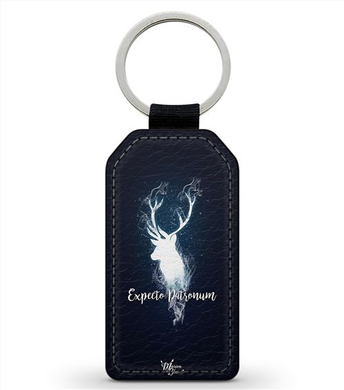 Porte-Cles Fifrelin Noir Simili Cuir Harry Potter Expecto Patronum