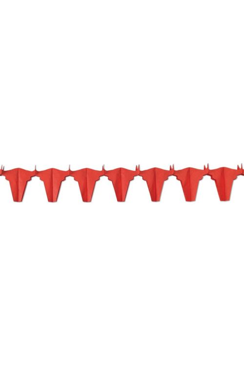 Guirlande Taureau Papier Ignifuge 4.50m - Rouge