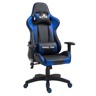 Chaise De Bureau Gaming Revetement Synthetique Noir Et Bleu Achat Prix Fnac