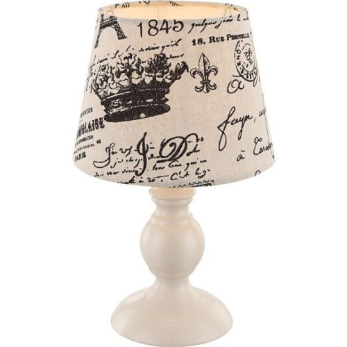 Lampe a poser métal - Tissu - Interrupteur - Diametre 17 cm - Hauteur 28 cm - Couleur café