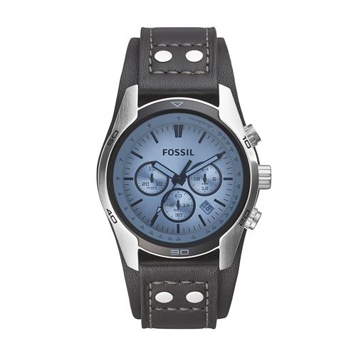 Fossil Montre Coachman Chronographe En Cuir Noir