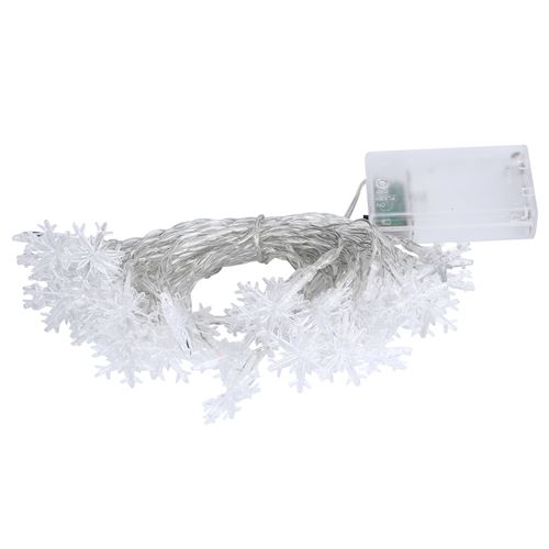 Guirlande lumineuse LED flocon de neige 6m lumière blanc chaud