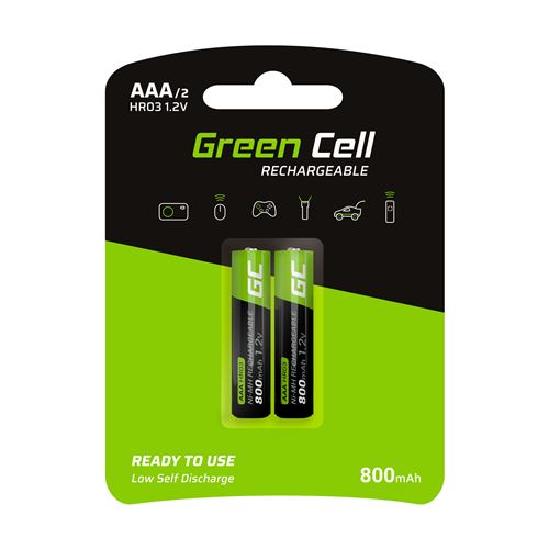 2 x piles AAA HR03 800 mAh Green Cell