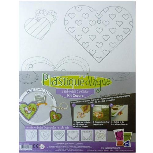 Kit plastique fou - Coeurs + 6 porte-clés - Graine Créative