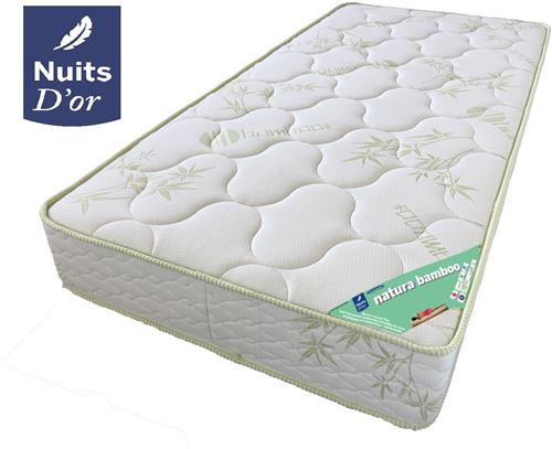 Natura Bamboo Matelas Densit&eacute; 35 Kg/m3 - Hauteur 21 Cm - Soutien Ferme - Orthop&eacute;dique (90x190)