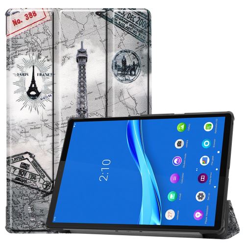 Etui en PU + TPU impression de motifs avec support tri-pliure tour eiffel pour votre Lenovo Tab M10 Plus TB-X606F