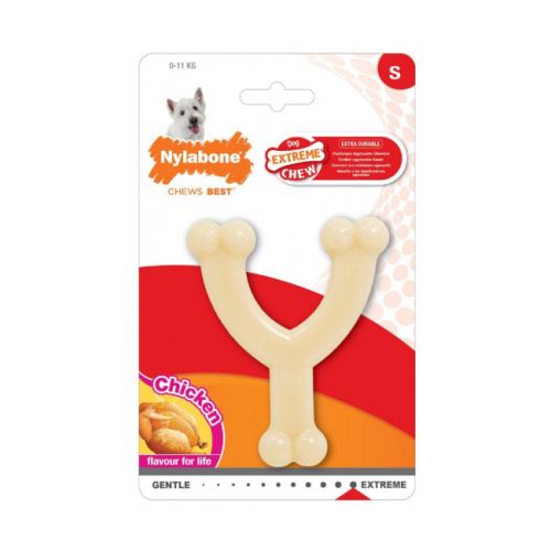 Meilleurs prix pour Jouet à mâcher pour chien nylabone extreme chew wishbone goût poulet