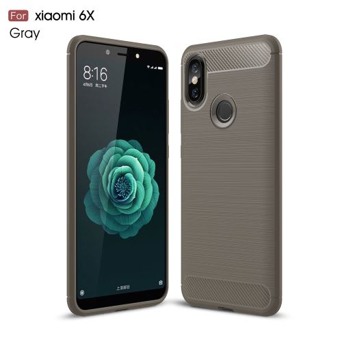 Xiaomi Mi 6X Carbone Gris Coque Housse Etui En Silicone Gel Souple hfs-house®