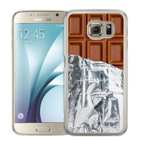 Coque pour Samsung Galaxy S6 Edge tablette chocolat alu