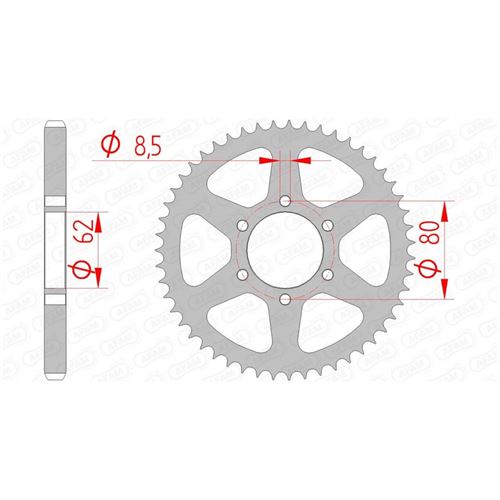 Couronne AFAM 54 dents acier standard pas 428 type 12208