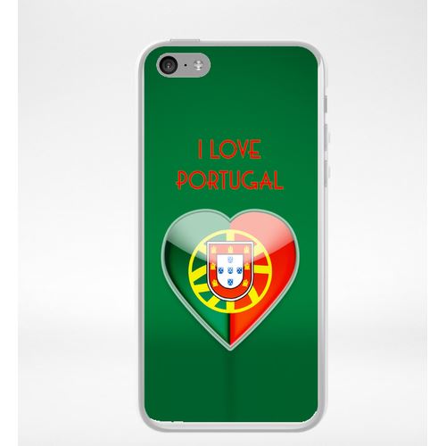 Coque Coeur Love Portugal Compatible Iphone 5c Transparent