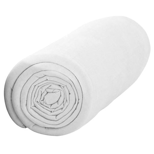 Drap housse Blanc Chantilly, 160x200cm, 100% Coton - Bonnet de 30cm