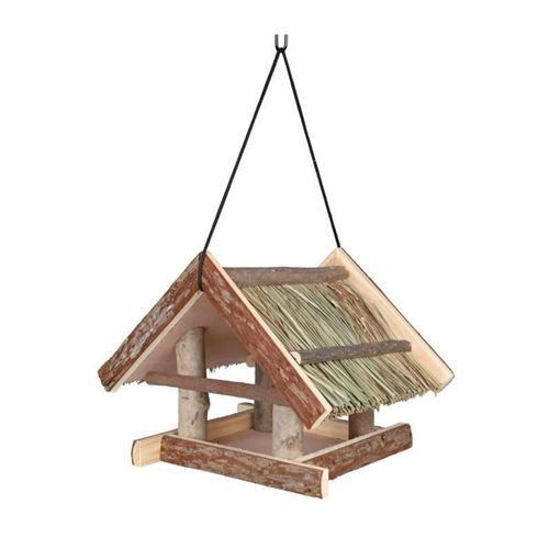 NATURAL LIVING Mangeoire pour oiseaux 25 x 25 x 25 cm naturel