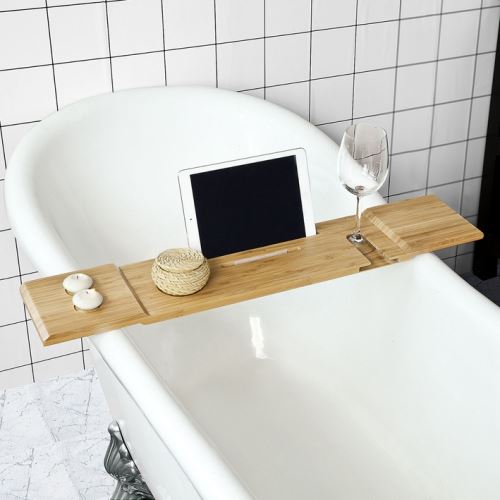 Sobuy Frg104 L N Pont De Baignoire En Bambou Porte Savon Et Gel Douche Serviteur De Baignoire Longueur 80cm Mobilier De Jardin Achat Prix Fnac