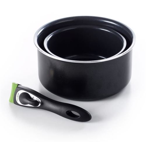 Greenchef Clickpan Magneto Diamond Black Lot De 2 Casseroles - O 16/20 Cm + Poignee