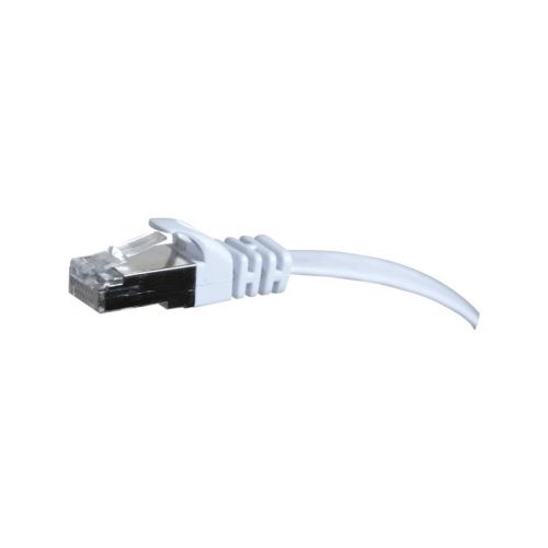Cordon RJ45 plat catégorie 6 U/FTP snagless blanc - 0,5 m