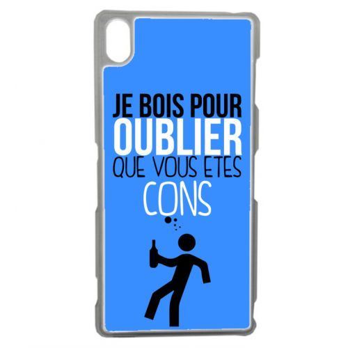 Coque transparente sony z3 je bois pour oublier que vous etes con 12