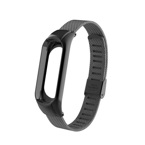 Bracelet en TPU maille sans vis noir pour votre Xiaomi Mi Band 3