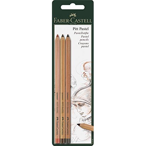 Faber-castell Pitt Pastel Crayons Ensemble De 3 (sanguine, sépia clair foncé sépia)