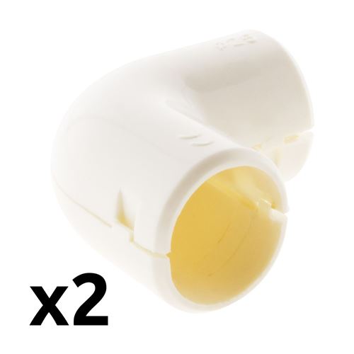 Lot de 3 équerres IRL Ø25mm Blanc
